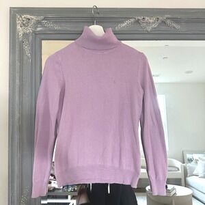 Lauren Ralph Lauren Lavender Silk Cashmere Turtleneck Sweater Old Money Preppy S